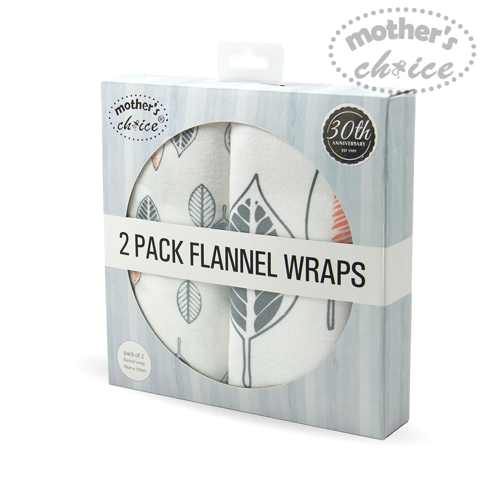 Mother's Choice Infant 100% Cotton 2 pcs Flannel Wraps Gift Sets