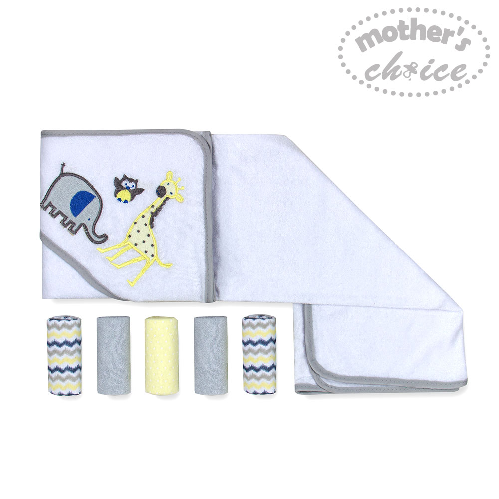 Mother's Choice Hooded Towel with 5 Face Cloths