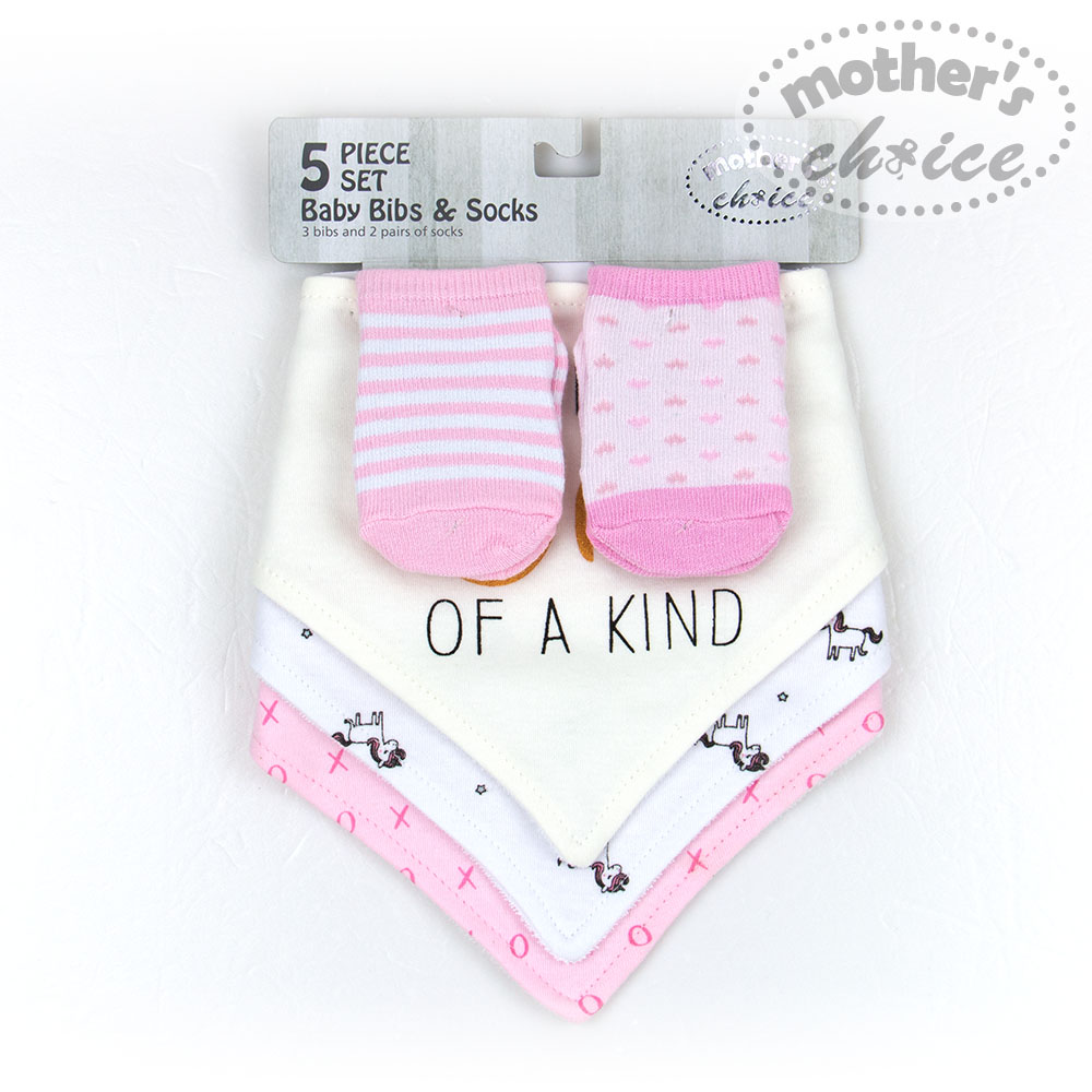 baby-fair Mother's Choice 5-Piece Pack Baby Bibs & Socks