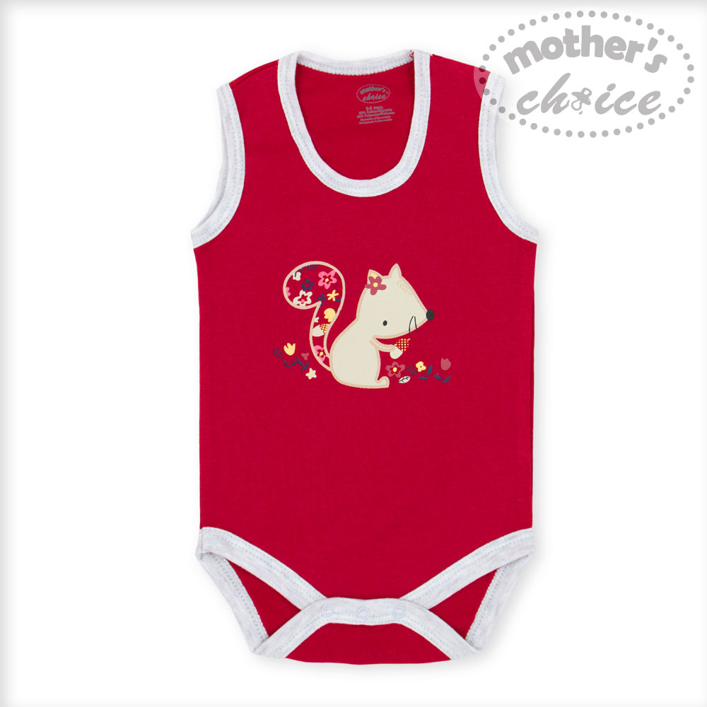 Mother	's Choice 3-Piece Pack Newborn Baby Infant 100% Pure Cotton Sleeveless Squirrel Bodysuit and Romper