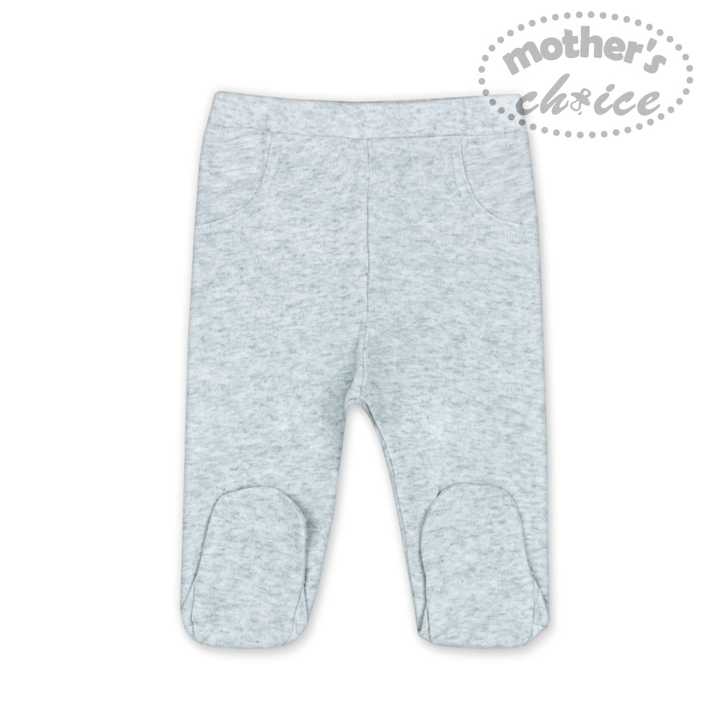 Mother's Choice 2-Pc 100% Cotton Baby Footed Leggings (Pink/Grey)