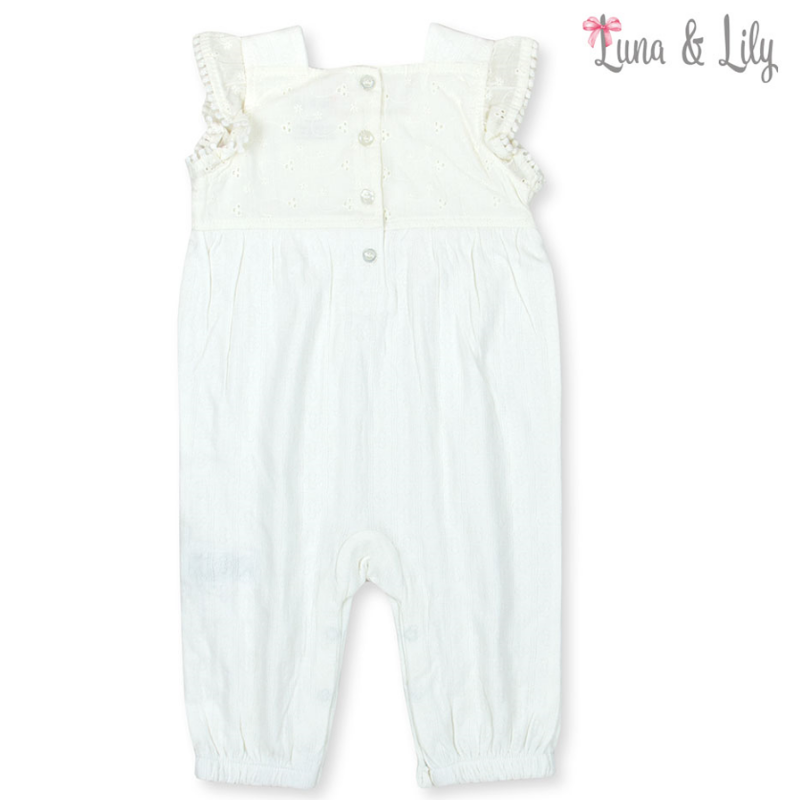 Luna & Lily 100% Cotton Newborn Baby Sleeveless Romper/Jumpsuit - White
