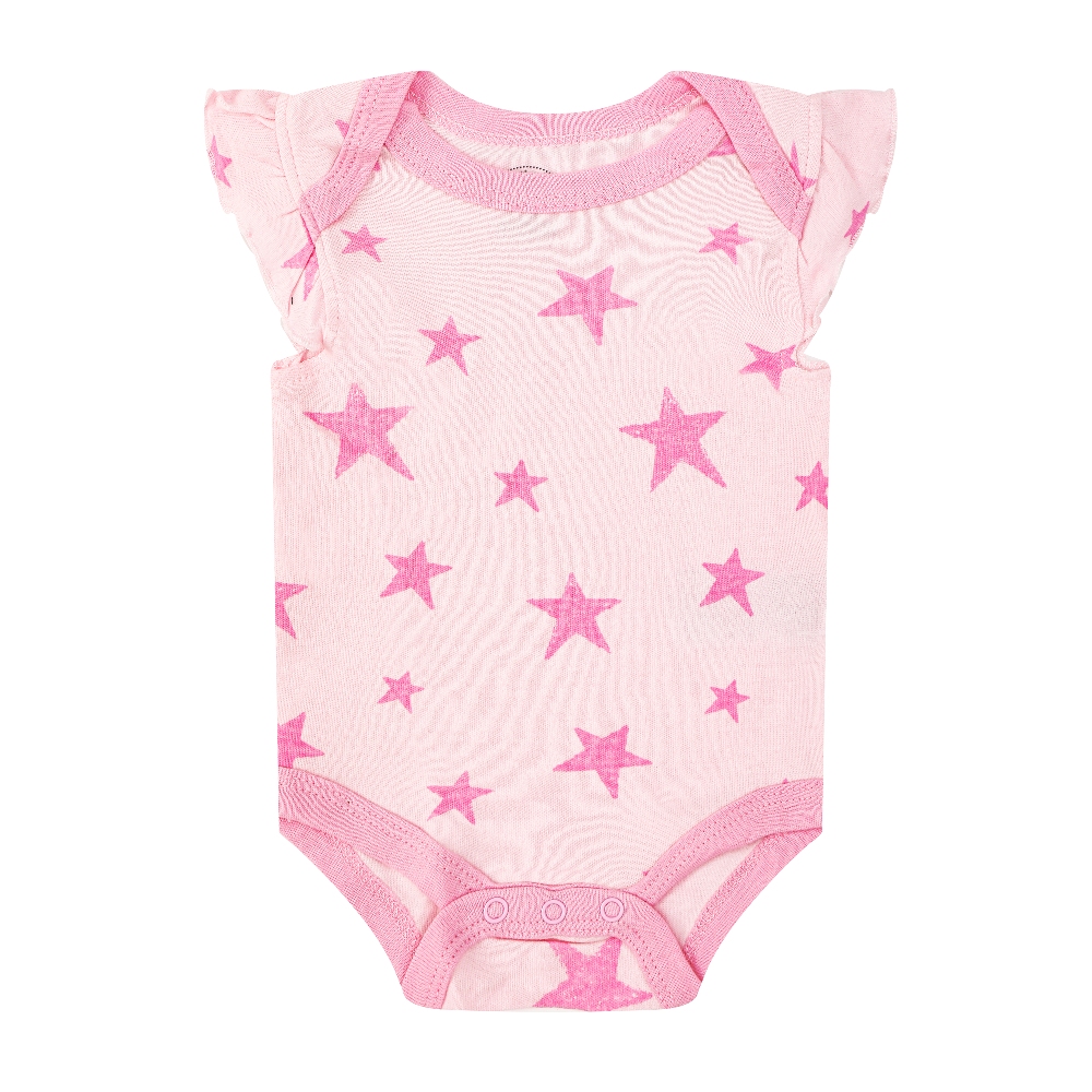 Mother's Choice 3-Pc 100% Cotton Short-Sleeved Baby Bodysuit (All the Star Smile)