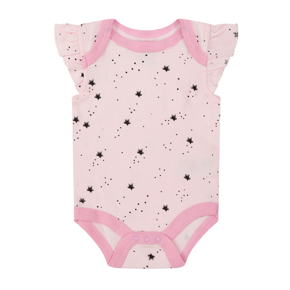 Mother's Choice 3-Pc 100% Cotton Short-Sleeved Baby Bodysuit (All the Star Smile)