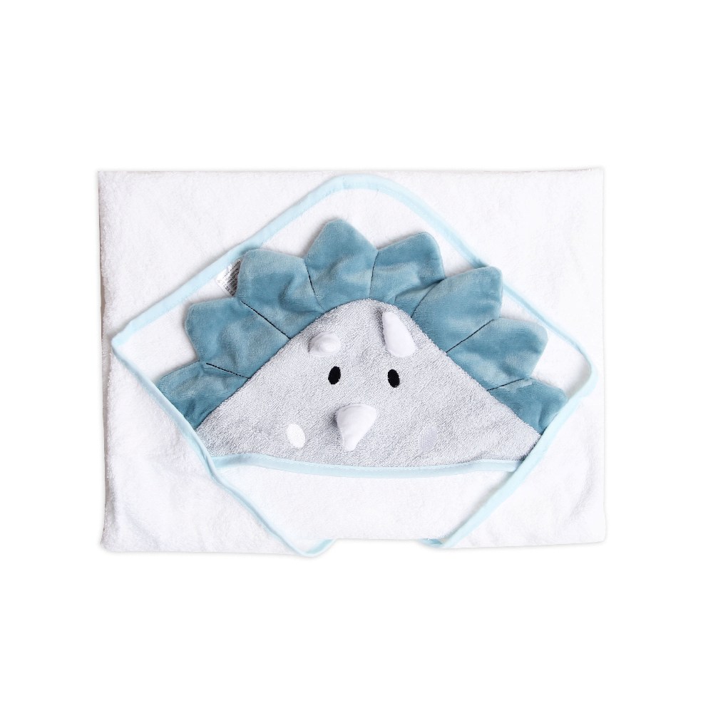 Infancie 100% Pure Cotton Infant / Baby 3D Hooded Towel (Dino)