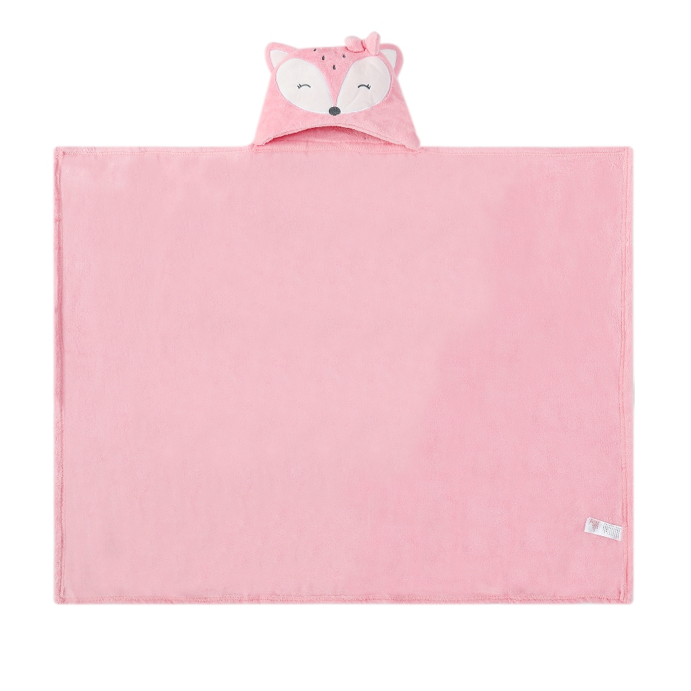 Mother's Choice Baby Hooded Coral Fleece Blanket (Fox)