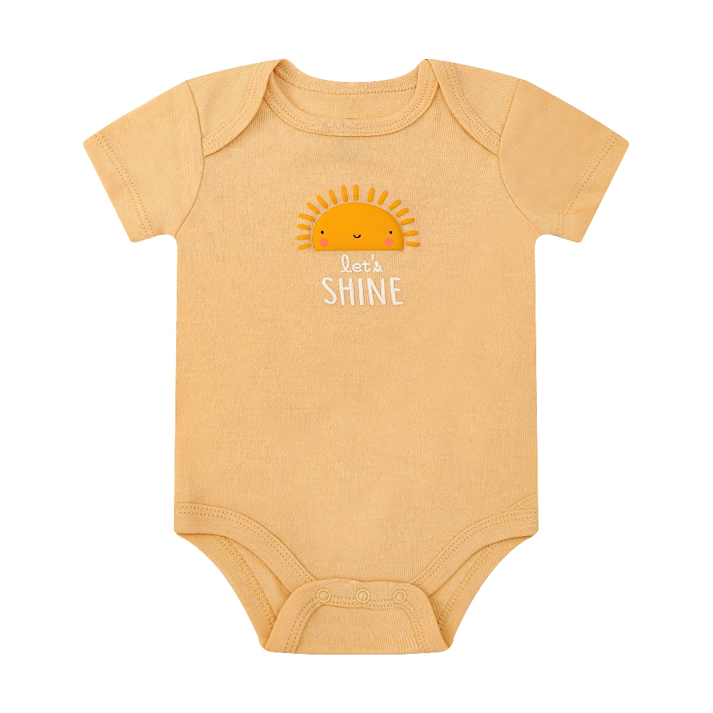 Mother's Choice 3-Pc 100% Cotton Short-Sleeved Baby Bodysuit (Sunshine)