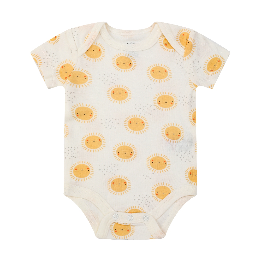 Mother's Choice 3-Pc 100% Cotton Short-Sleeved Baby Bodysuit (Sunshine)