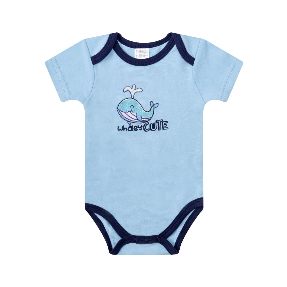 Mother's Choice 4-Pc Baby Bodysuit, Pants, Hat & Socks Gift Box Set (Blue Whale)