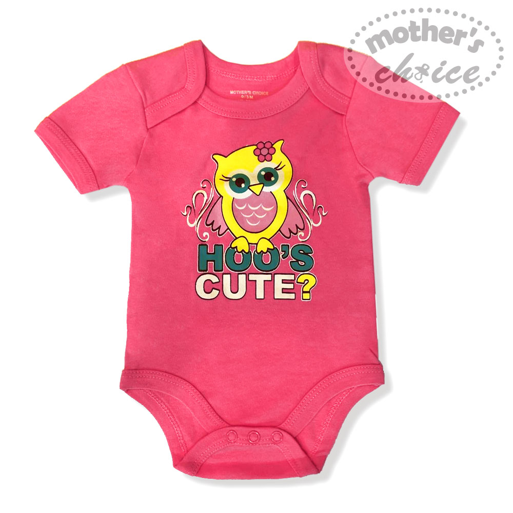 baby-fair Mother's Choice Newborn Baby Infant 100% Pure Cotton Short Sleeves Hoos Cute Pink Bodysuit and Romper
