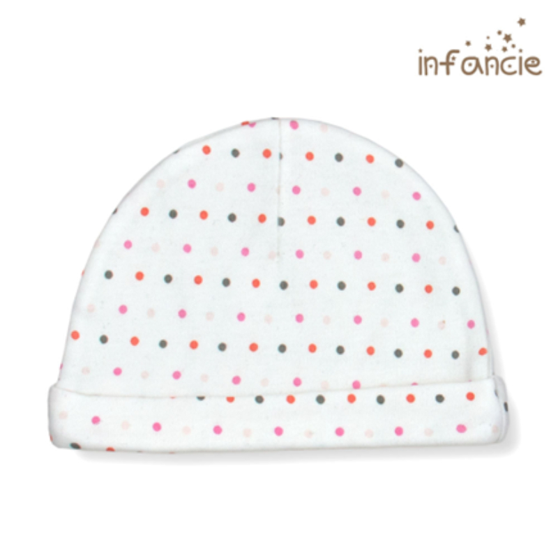 Infancie Newborn Baby Hat Set of 2 Pcs (100% Cotton) White / Pink
