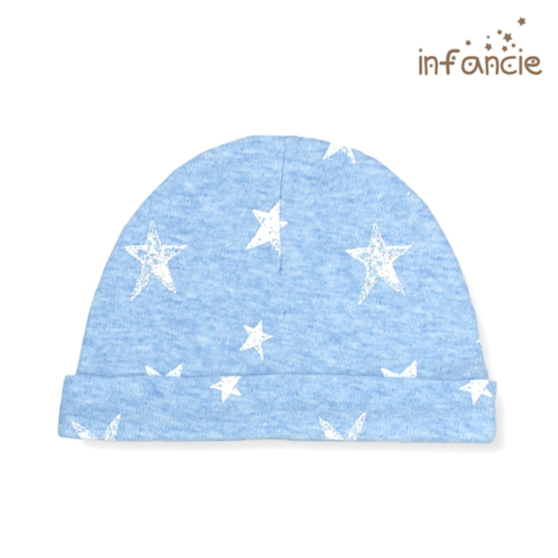 Infancie Newborn Baby Hat Set of 2 Pcs (100% Cotton) Grey / Blue