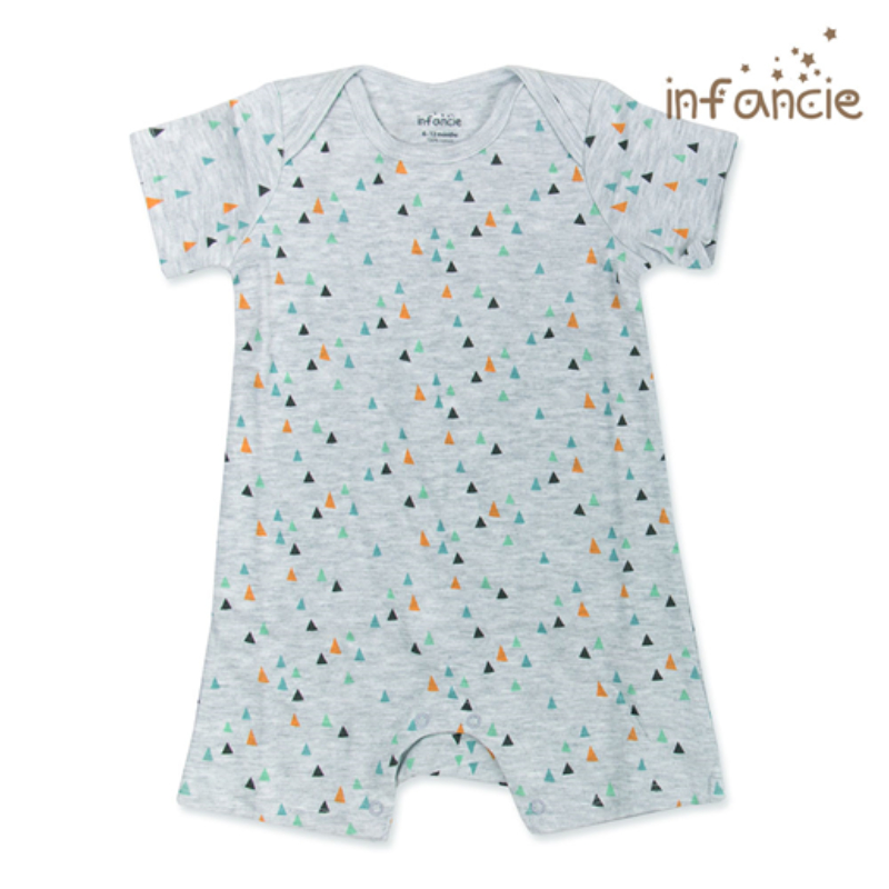 Infancie Baby Romper/Bodysuit Set of 2 Pcs (100% Cotton) Grey / Green