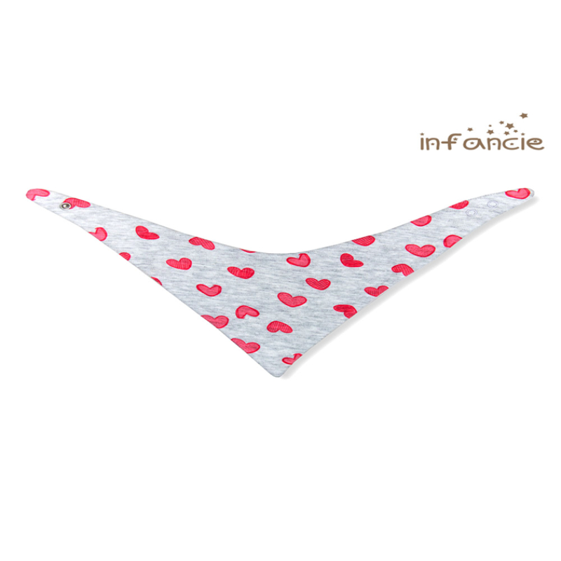 Infancie Baby Bandana Bibs Set of 3 Pcs (100% Cotton) Grey/Pink