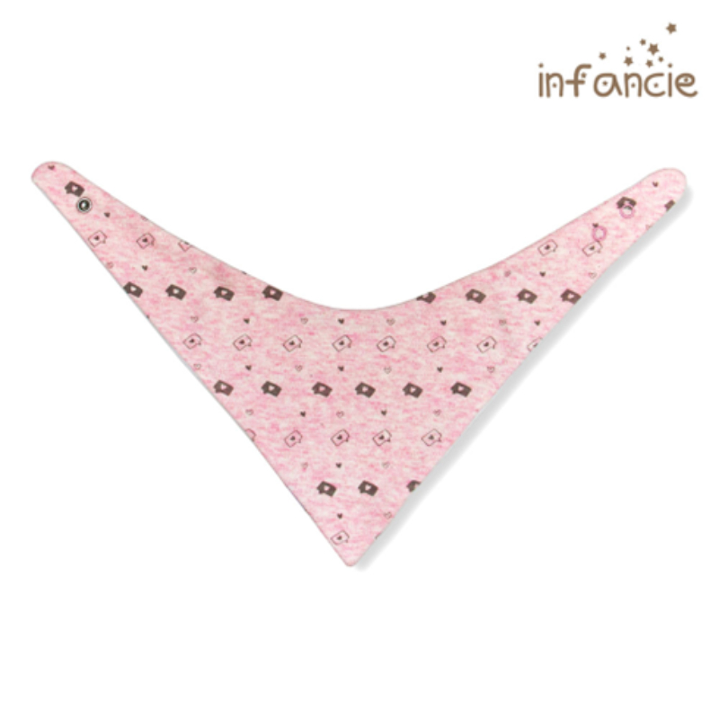 Infancie Baby Bandana Bibs Set of 3 Pcs (100% Cotton) Grey/Pink