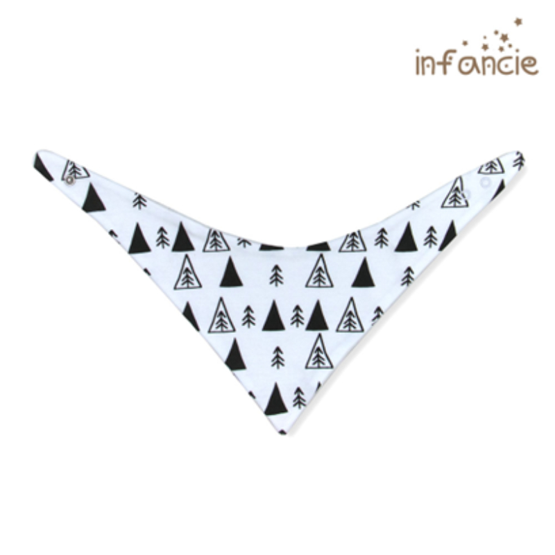 Infancie Baby Bandana Bibs Set of 3 Pcs (100% Cotton) Black/White