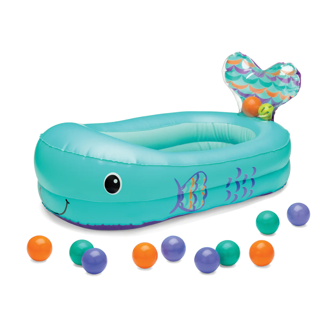 Infantino Whale Bubble Bath W/ Temp Sensor Inflatable BathTub