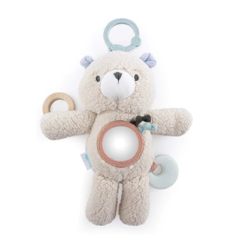 Ingenuity Premium Soft Plush Travel Toy with Wooden Teethers - Nate The Teddy Bear