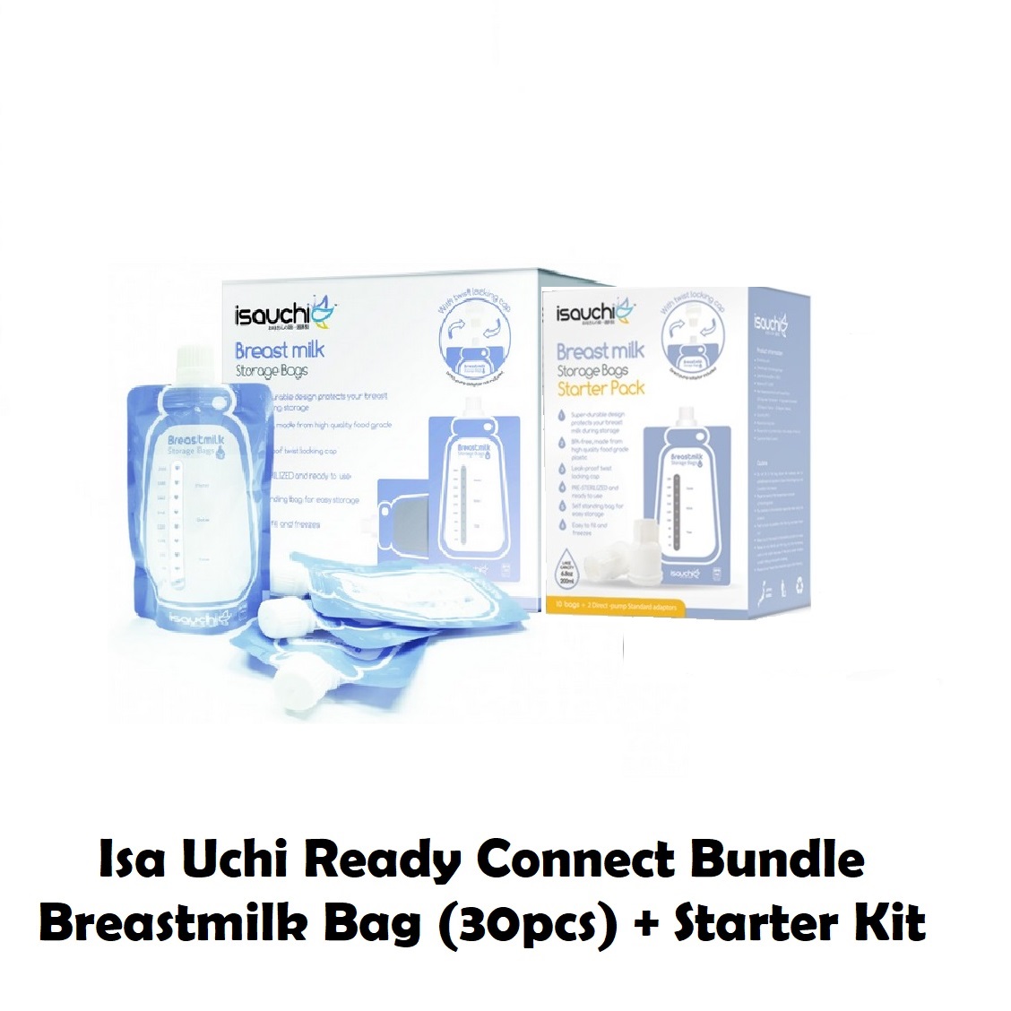 Isa Uchi Ready Connect Breastmilk Bag (30pcs) + Starter Pack Bundle
