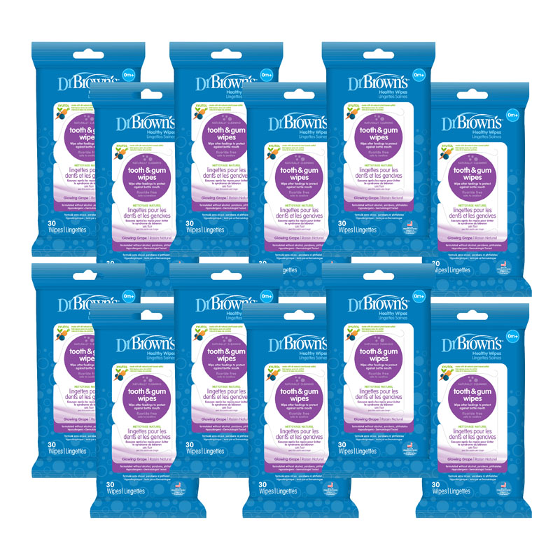 Dr Brown	's Healthy Wipes - Tooth & Gums, 30pcs [Bundle of 12]
