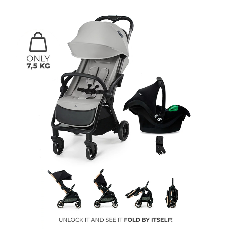 Kinderkraft Apino Travel System (Apino Stroller + Mink Pro Infant Carseat + Adaptor)