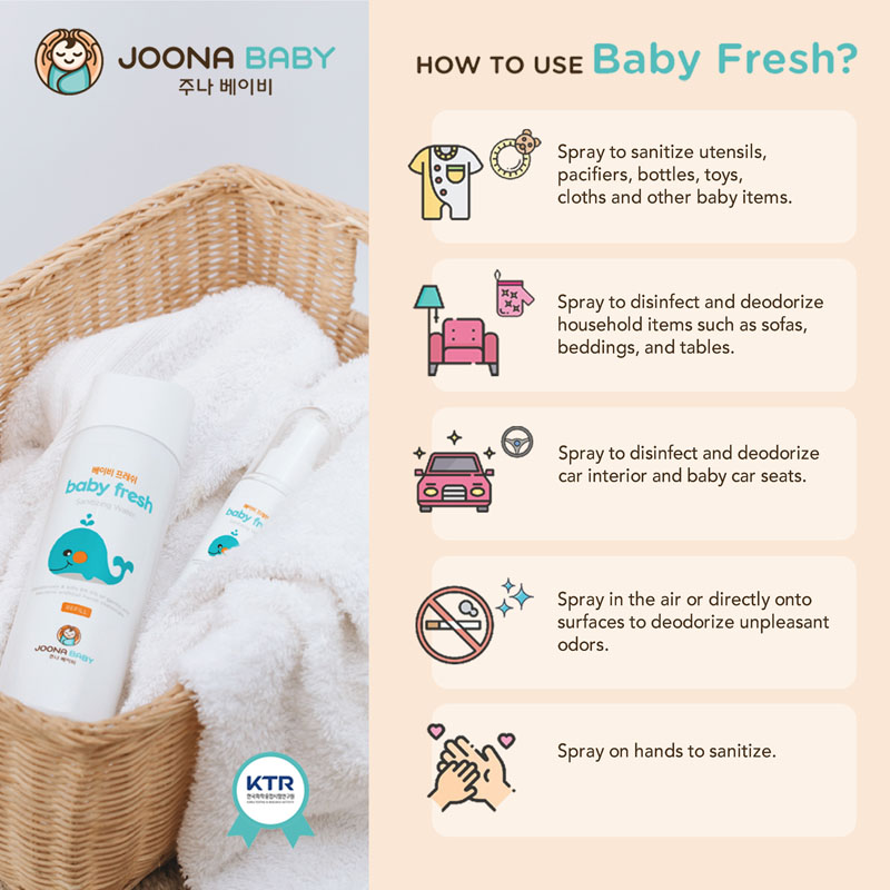 Joona Baby Fresh Spray Set (300mlx1 + Refill 300mlx1 + Mini Spray 55mlx1)