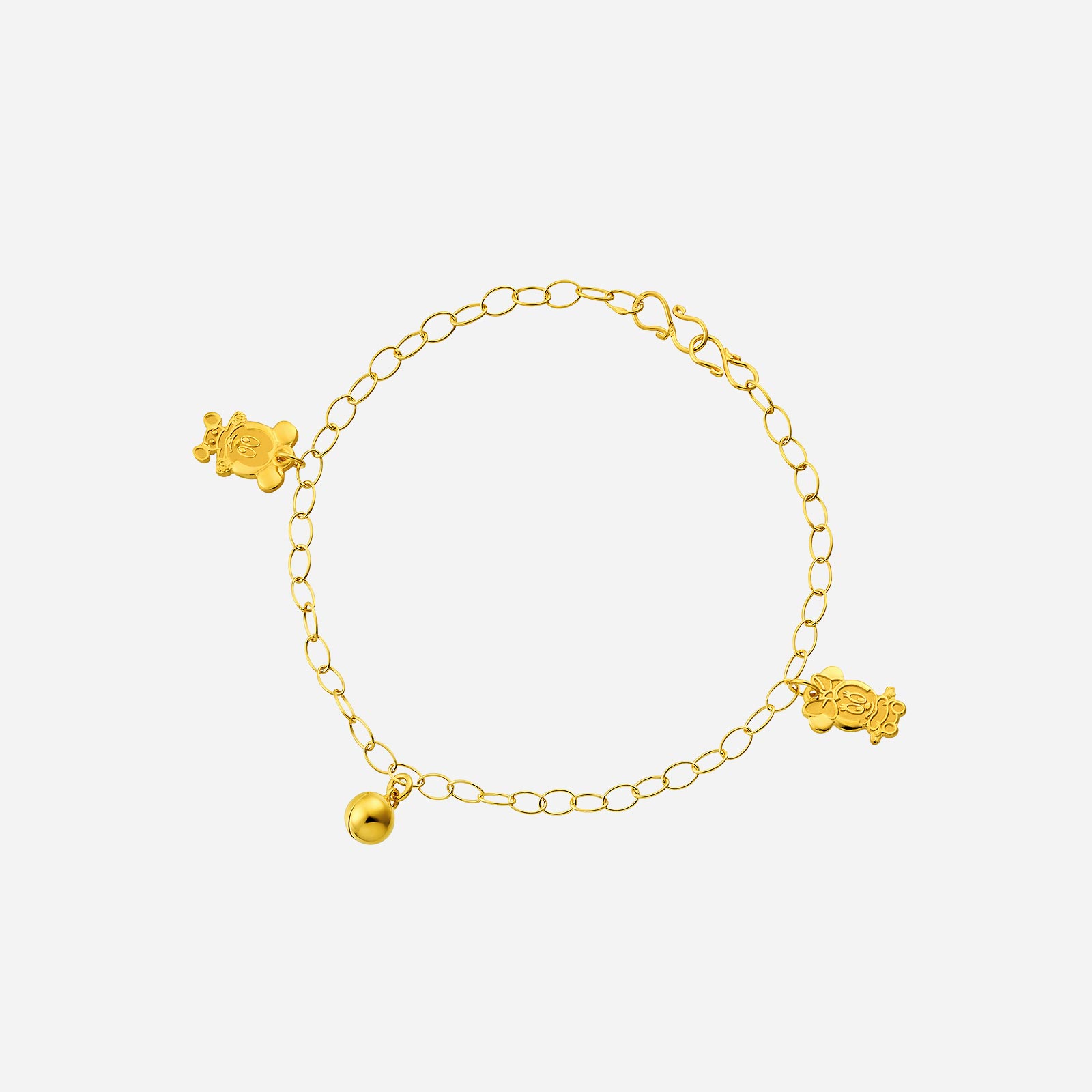 Poh Heng Disney Posy Baby Mickey Minnie Anklet in 22K Yellow Gold	