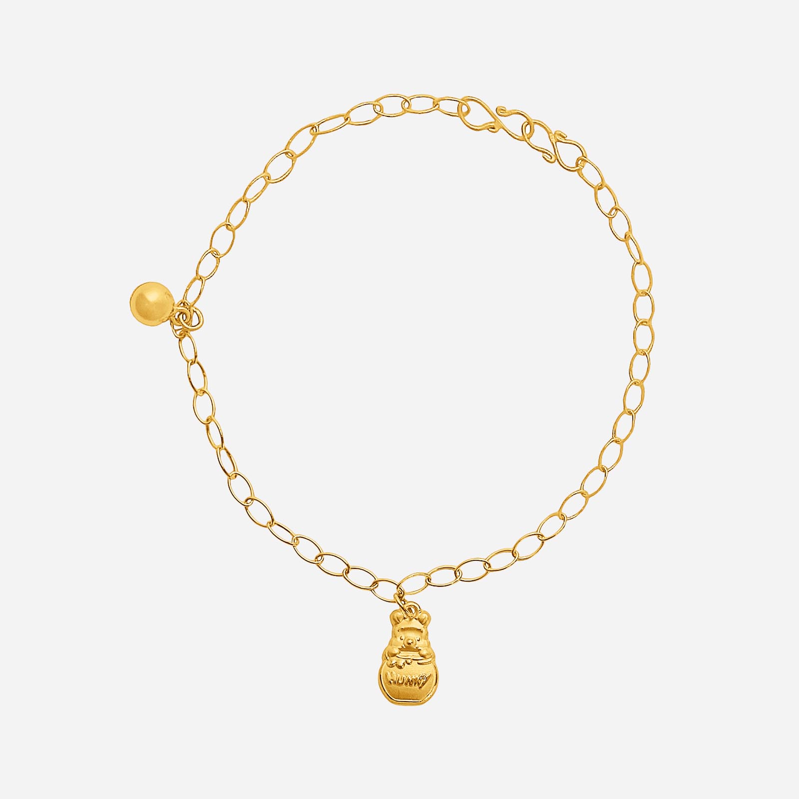 Poh Heng Disney Baby Pooh Anklet in 22K Yellow Gold