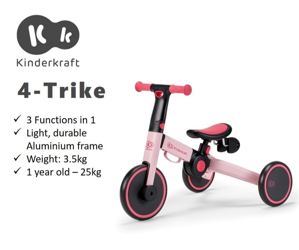 Kinderkraft 4TRIKE Multi-function Tricycle with Handle
