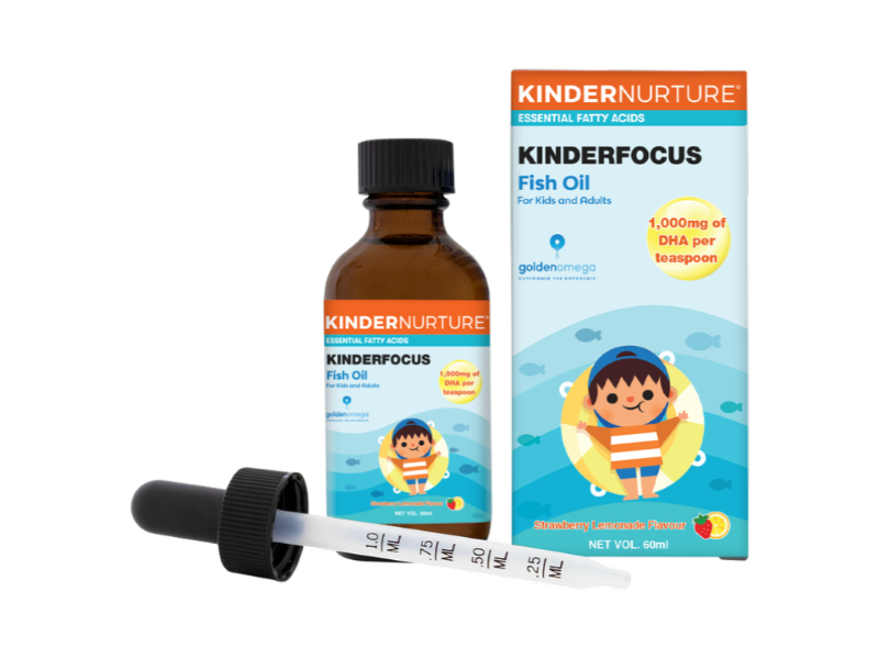 KinderNurture KinderFocus Fish Oil 60ml - Strawberry Lemonade (Buy 2 Free 1) Expiry: Apr-2025