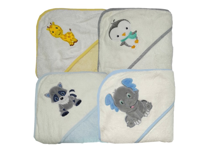 Award Winning Bebe Bamboo Hooded Towels / Kids Bath Towel - Bundle of 4 (Choose Design at Booth)