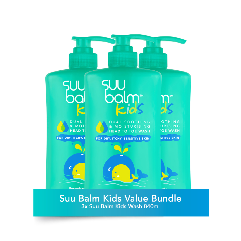 Suu Balm Kids Dual Soothing and Moisturising Head-to-Toe Wash Value Bundle