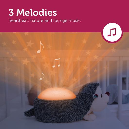 Zazu Star Projector Sleep Soother with Melodies and Cry Sensor, Harry the Hedgedog