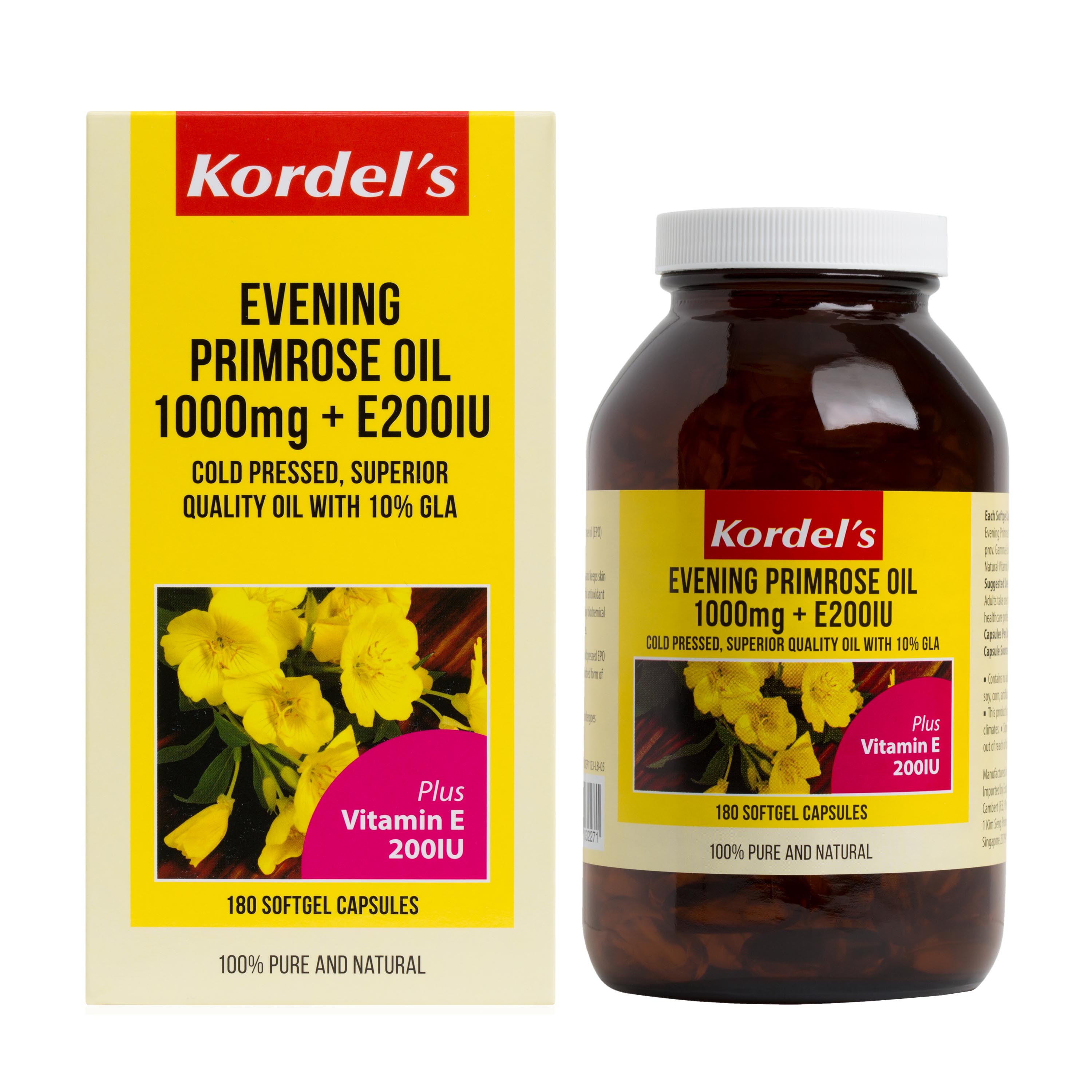 Kordel's Evening Primrose Oil 1000 mg + E200 IU 180 Softgels