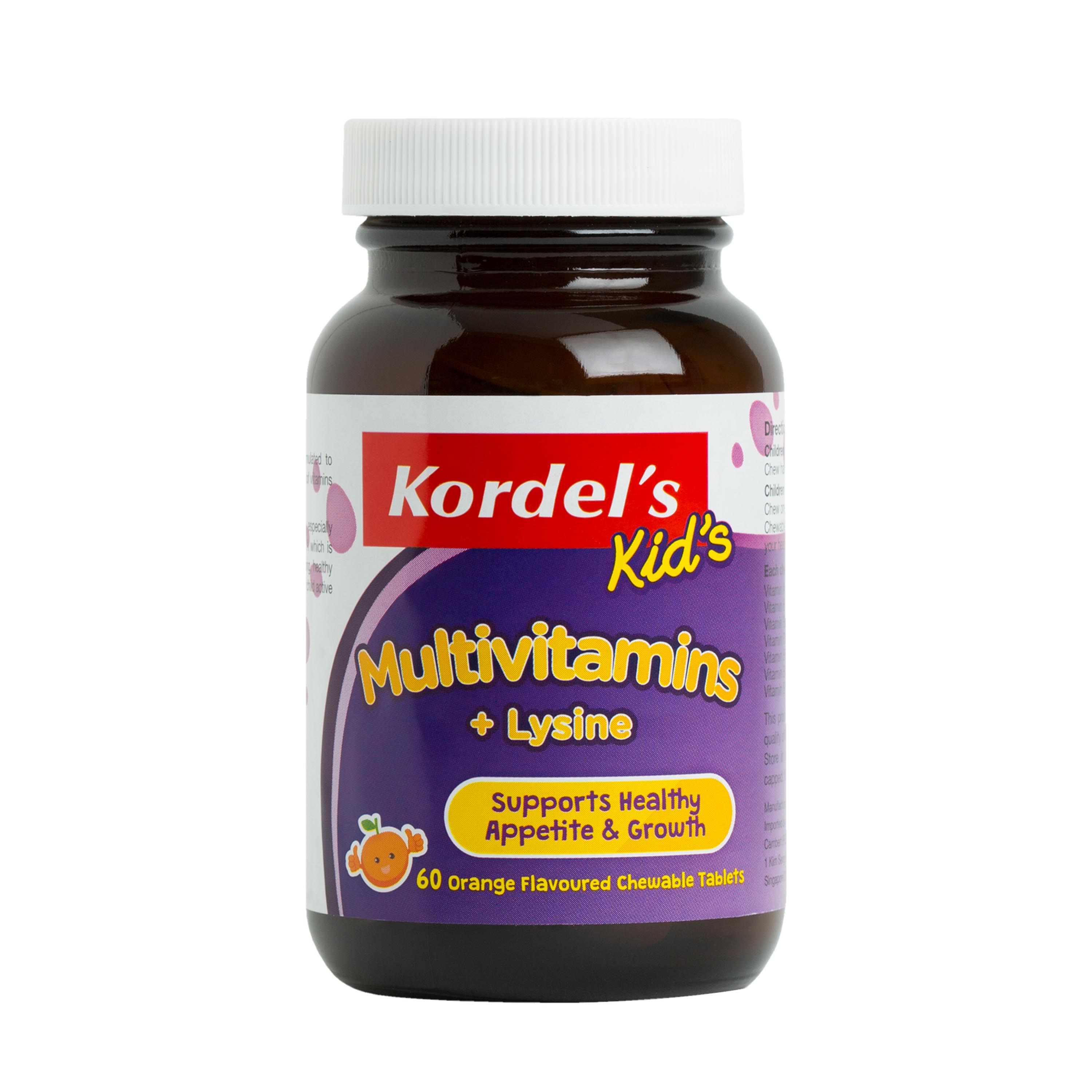 Kordel's Kid's Multivitamins + Lysine 60 Chewable Tablets