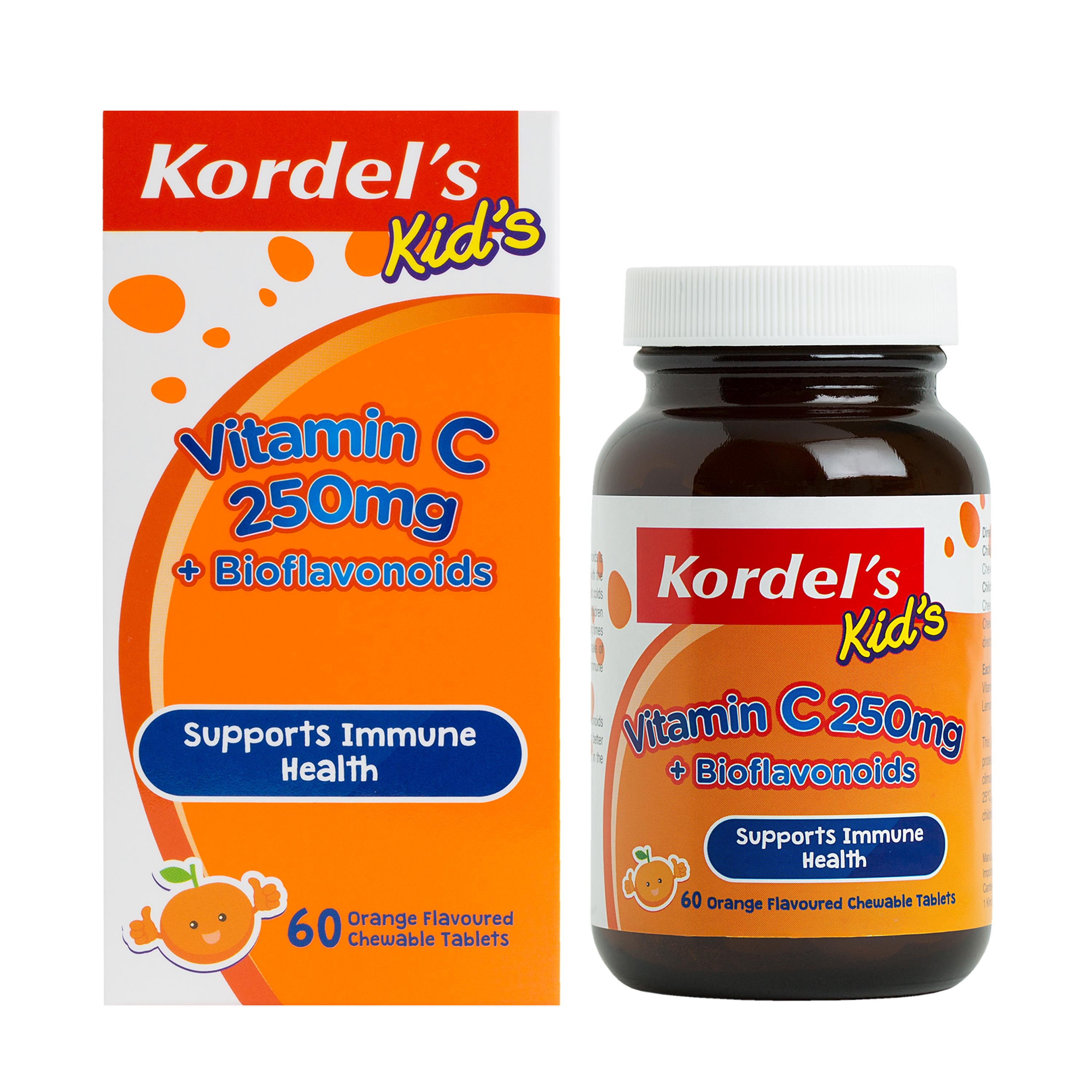 Kordel's Kid's Vitamin C 250 mg + Bioflavonoids 60 Chewable Tablets