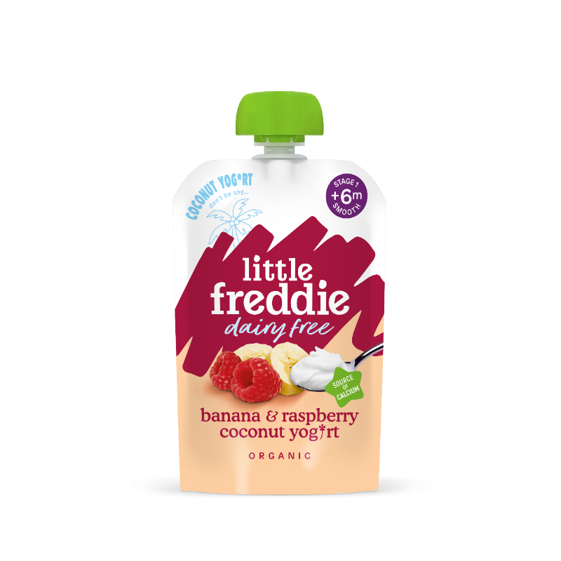 (Bundle of 3) Little Freddie Dairy-Free Banana Raspberry Coconut Yoghurt 90g