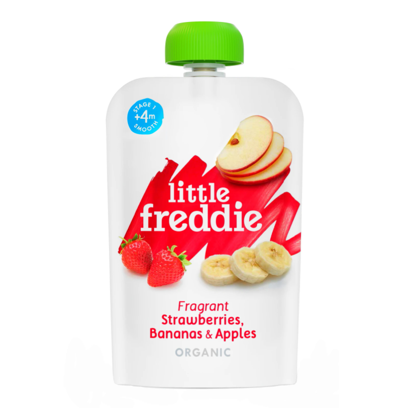 Little Freddie Fragrant Strawberries, Bananas & Apples 100g (Bundle of 2)