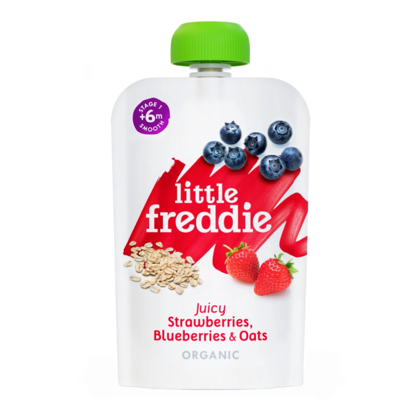 Little Freddie Juicy Strawberries, Blueberries & Oats 100g (Bundle of 2)