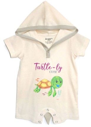 Lagom Kids Sealife Baby Shark Short Sleeves Hoodie Romper