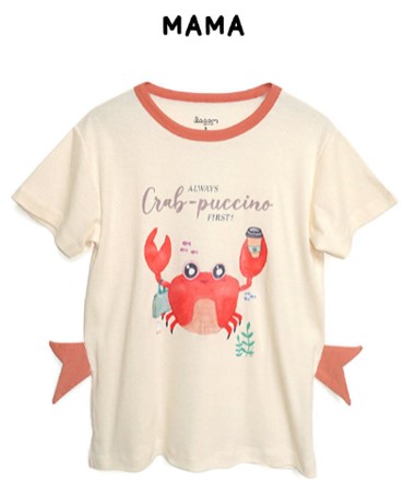 Lagom Kids Sealife Mama Crab Short Sleeves Top