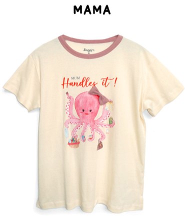 Lagom Kids Sealife Mama Octopus Short Sleeves Top