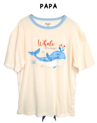 Lagom Kids Sealife Papa Whale Short Sleeves Top