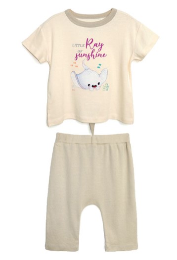 Lagom Kids Sealife Kids Stingray Top and Pants Set