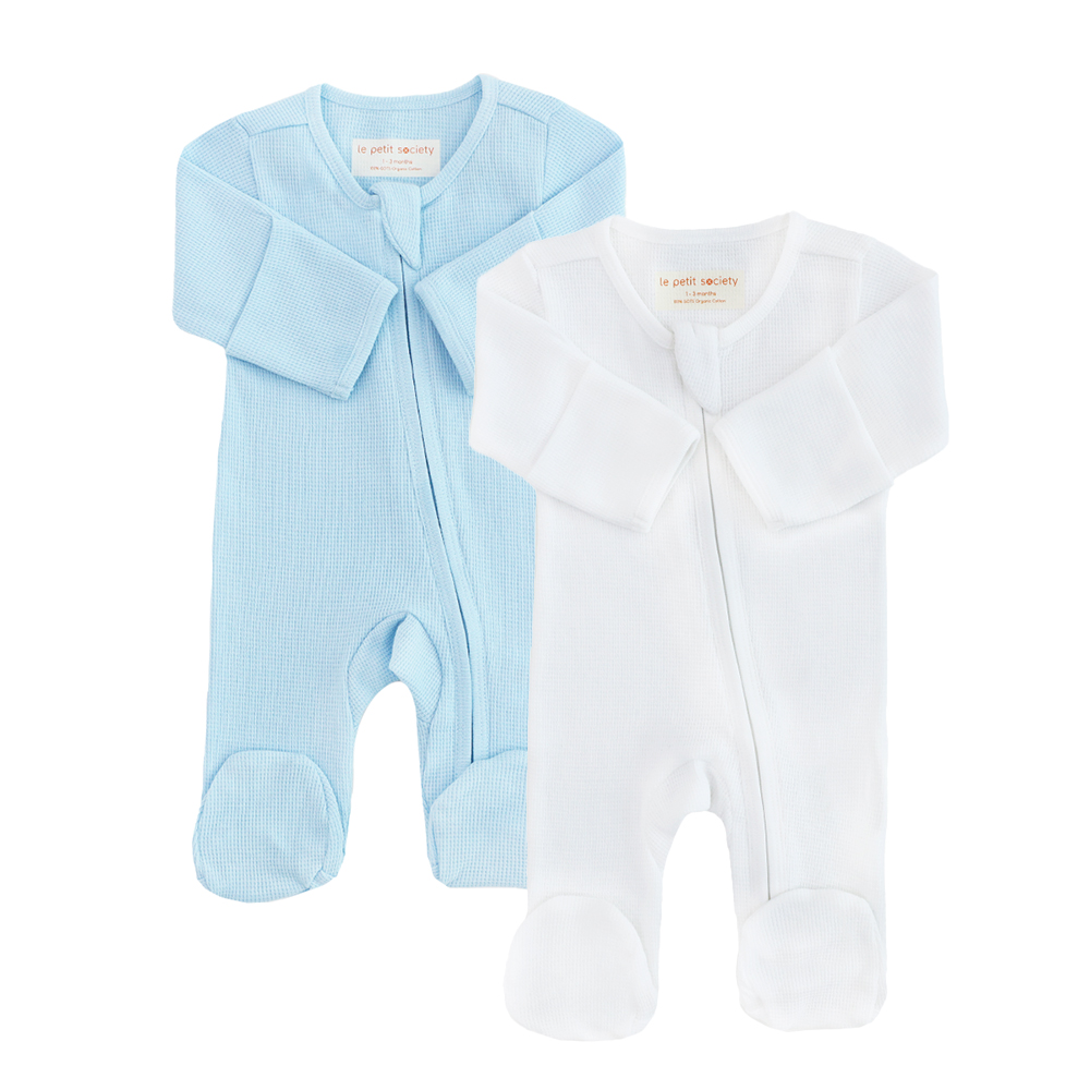 Le Petit Society Baby Organic Zip Sleepsuit Bundle