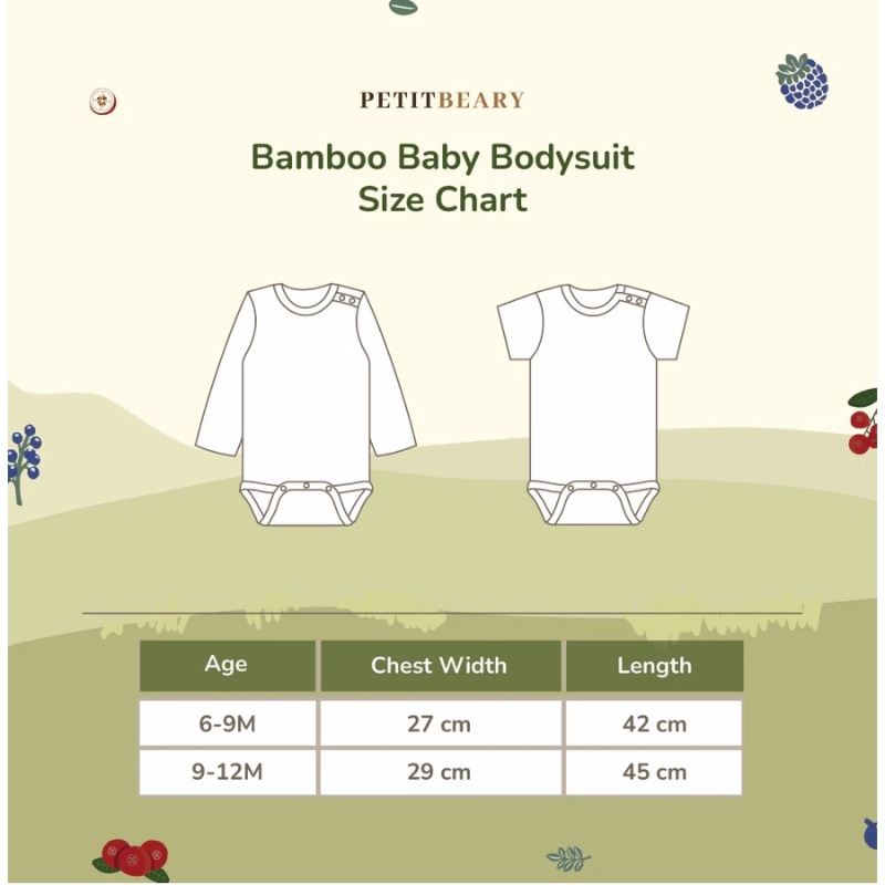 Petite Beary Long-Sleeve Bamboo Baby Kimono Bodysuit (Bear Trail Mix)