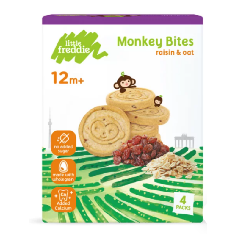 Little Freddie Monkey Bites Oats & Raisins Biscuits 80g