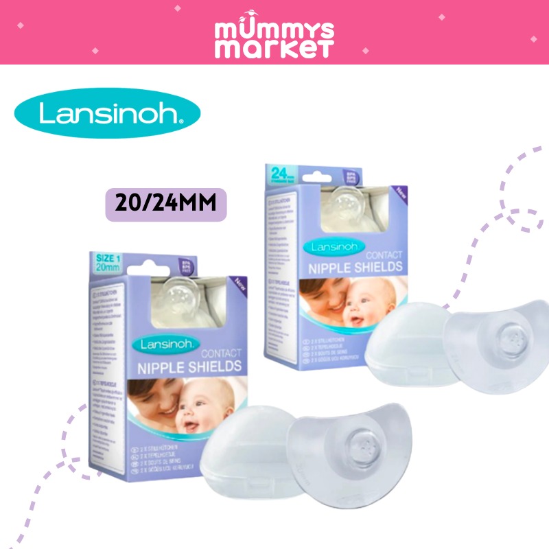Lansinoh Contact Nipple Shields, 2 Nipple Shields (20mm) and Case