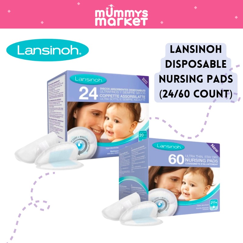 60 count Lansinoh Stay Dry Disposable Nursing Pads Waterproof