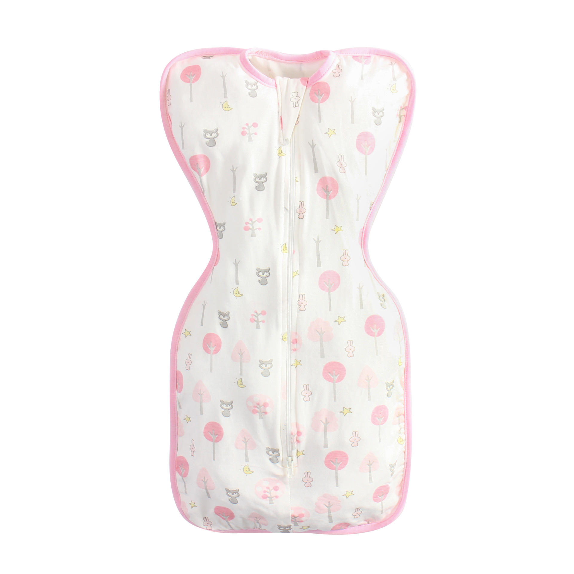 (Bundle of 2) Lion Bear Zip Baby Swaddle - Forest Pink